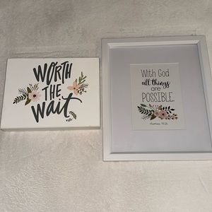 Nursery baby girl wall decor set